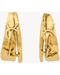 Saint Laurent - Cassandre Petites Boucles D'Oreilles En Métal - Lyst
