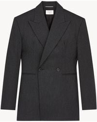 Saint Laurent - Double-Breasted Jacket - Lyst