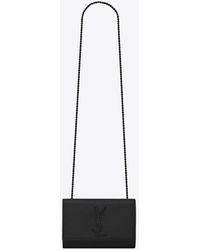 Saint Laurent - Kate small tasche aus leder mit grain-de-poudre-struktur schwarz - Lyst