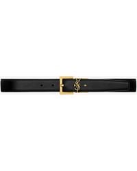 Saint Laurent - Cassandre Reversible Belt - Lyst