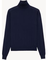 Saint Laurent - Pull À Col Roulé En Cachemire, Laine Et Soie - Lyst