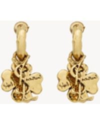 Saint Laurent - Cassandre Lucky Charm Hoop Earrings - Lyst