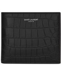 Saint Laurent - Portefeuille Paris East/west Avec Porte-monnaie En Cuir Embossé Crocodile - Lyst