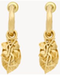 Saint Laurent - Cassandre Flower Charm Hoop Earrings - Lyst