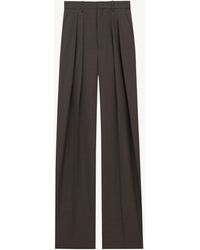 Saint Laurent - ワイドパンツ（シネウール） マロン - Lyst