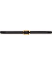 Saint Laurent - Oval-buckle Leather Belt - Lyst