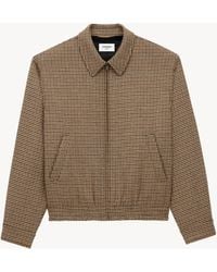 Saint Laurent - Blouson En Laine À Motif Pied-De-Poule - Lyst