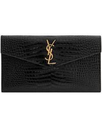 Saint Laurent - Uptown Leather Clutch Bag - Lyst