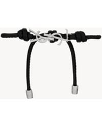 Saint Laurent - Bracelet Cassandre En Cordon En Cuir - Lyst