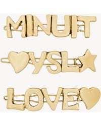 Saint Laurent - Love Letters Hair Clips - Lyst