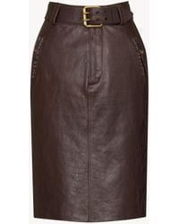 Saint Laurent - Belted Pencil Skirt - Lyst