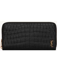Saint Laurent - Tiny Cassandre Zip-Around Wallet - Lyst