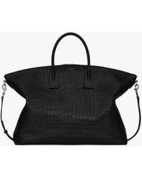 メンズ Saint Laurent レザー ダッフルバッグ ブラック | Lyst