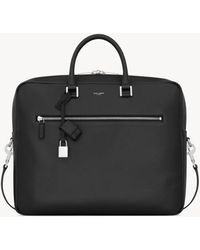 Saint Laurent - サック・ド・ジュール ソフト ブリーフケース （ラージ／ブラック／グレインレザー） ブラック - Lyst