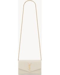 Saint Laurent - Envelope Chain Wallet In Grain De Poudre Embossed Leather - Lyst