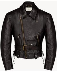 Saint Laurent - Lace-Up Biker Jacket - Lyst