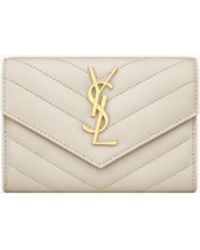 Saint Laurent - Saint Laone Sizerent キルティングラムスキン製 カサンドラ Saint Laone Sizerentマトラッセ スモールエンベロープウォレット - Lyst