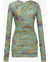 Saint Laurent - Ruched Mini Dress - Lyst