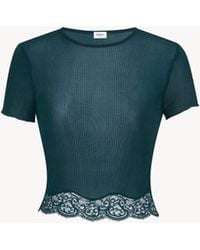 Saint Laurent - Laced T-Shirt - Lyst