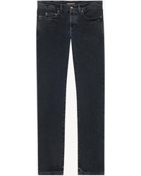 Saint Laurent - Jean Slim En Denim Noir - Lyst