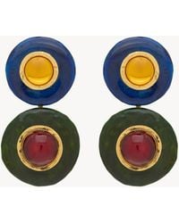 Saint Laurent - Cabochon Drop Earrings - Lyst
