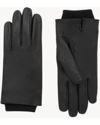 Saint Laurent - Cassandre Gants À Manchettes En Cuir Et Laine - Lyst
