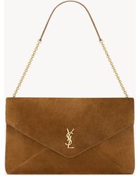 Saint Laurent - Cassandre Xxl-Tasche Mit Kette Aus Veloursleder - Lyst