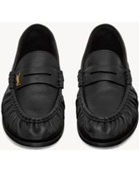Saint Laurent - Le Loafer Leather Moccasin - Lyst
