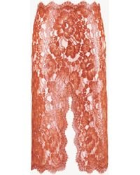 Saint Laurent - Split Pencil Skirt - Lyst