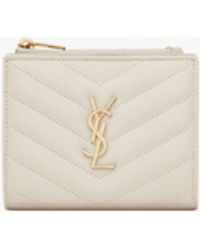 Saint Laurent - Cassandre Matelassé Portafogli Bi-Fold - Lyst