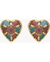 Saint Laurent - Heart Earrings - Lyst