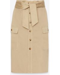 Saint Laurent - Saharienne Skirt In Cotton - Lyst