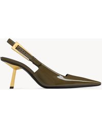 Saint Laurent - Lee Escarpins Slingback En Cuir Verni - Lyst