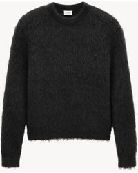 Saint Laurent - Pullover Aus Gebürstetem Strick - Lyst