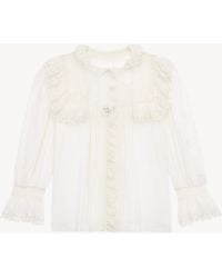 Saint Laurent - Embroidered Lace Blouse - Lyst