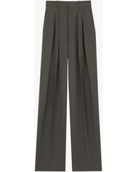 Saint Laurent - Pantalon Large En Gabardine De Laine - Lyst