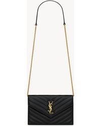 Saint Laurent - Monogram Matelassé Envelope Chain Wallet - Lyst