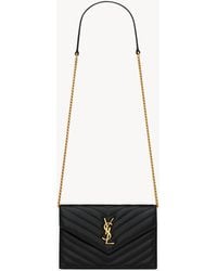 Saint Laurent - Cassandre Envelope Chain Wallet - Lyst