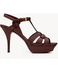 Saint Laurent - Sandali Con Plateau Tribute - Lyst