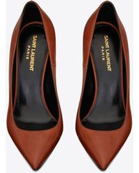 Saint Laurent Beige Opyum In Smooth Leather with A Gold-tone Heel Sandals Regular (M, B) Listed 