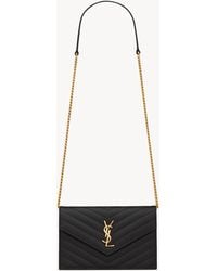 Saint Laurent - Monogram Matelassé Envelope Chain Wallet - Lyst