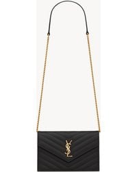Saint Laurent - Cassandre Envelope Chain Wallet - Lyst
