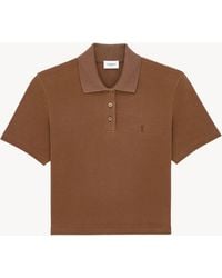 Saint Laurent - Cassandre Cropped Polo - Lyst