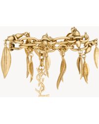 Saint Laurent - Bracelet Feuille De Saule En Métal - Lyst