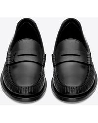 Saint Laurent Le loafer mocassins en cuir lisse - Noir
