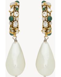 Saint Laurent - Crystal Hoop Earrings - Lyst