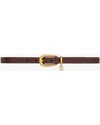 Saint Laurent - Cassandre Charm Elongated Buckle Thin Belt - Lyst