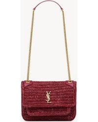 Saint Laurent - Mini Niki En Raphia Rose - Lyst