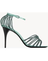 Saint Laurent - Babylone Sandalen Aus Metallic-Leder One Sizend Metall - Lyst