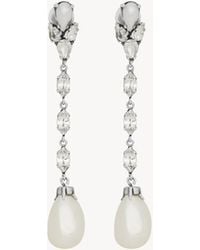 Saint Laurent - Orecchini Con Perla Pendente - Lyst
